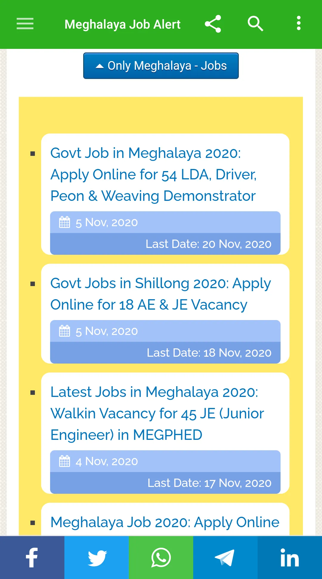 Meghalaya Job Alert | Indus Appstore | Screenshot