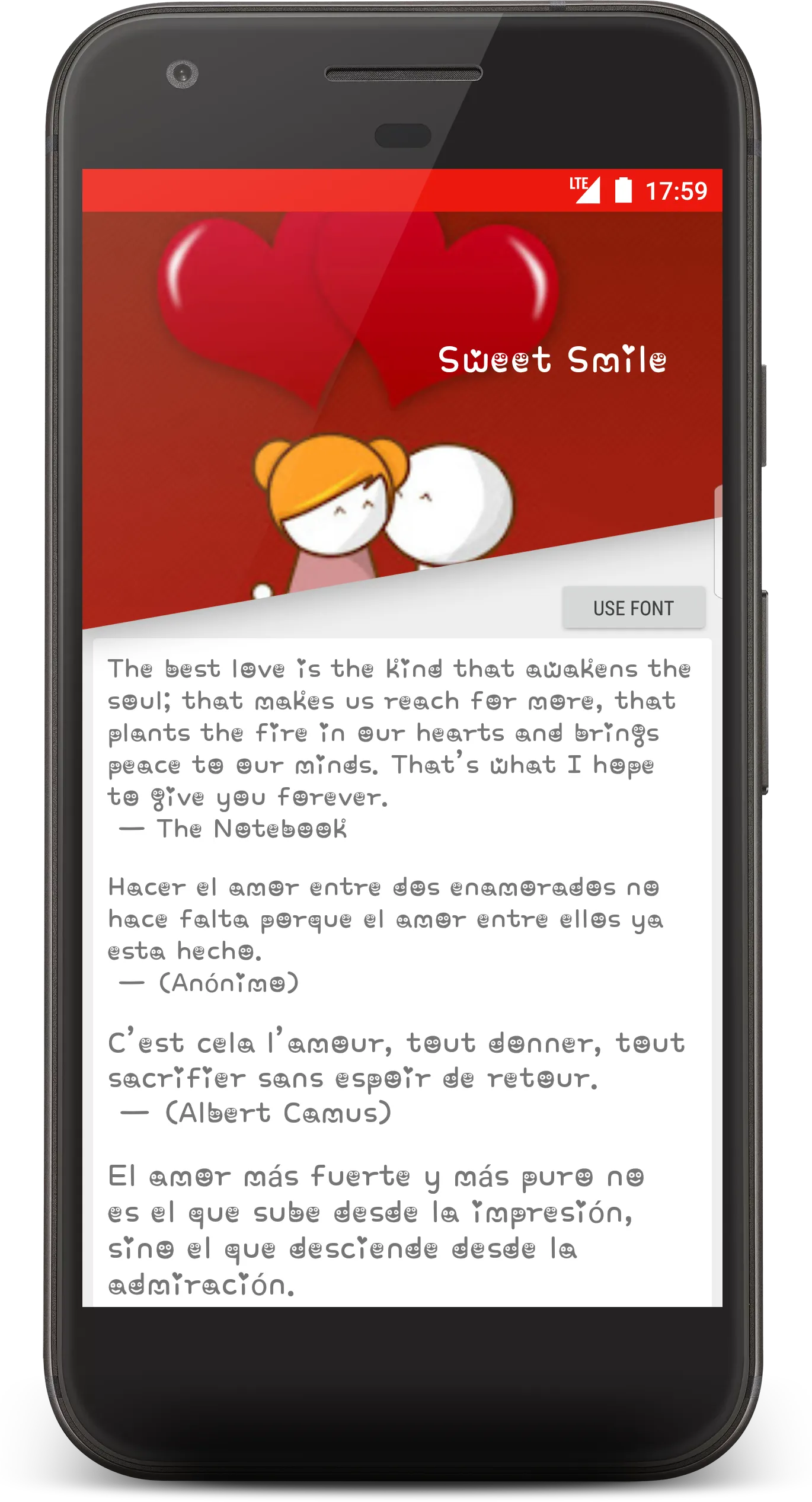 Romance Fonts for FlipFont | Indus Appstore | Screenshot