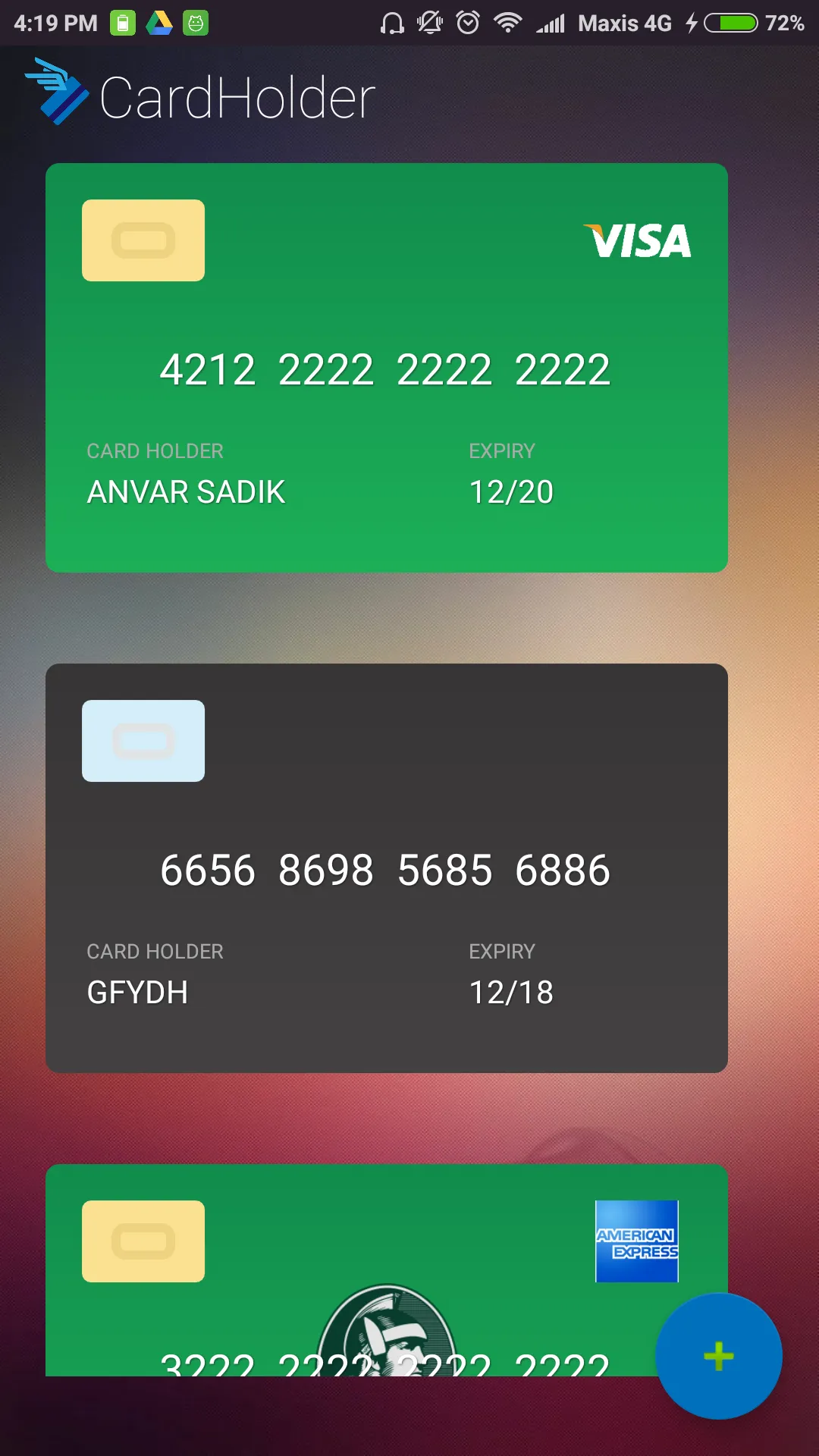 Cardholder | Indus Appstore | Screenshot