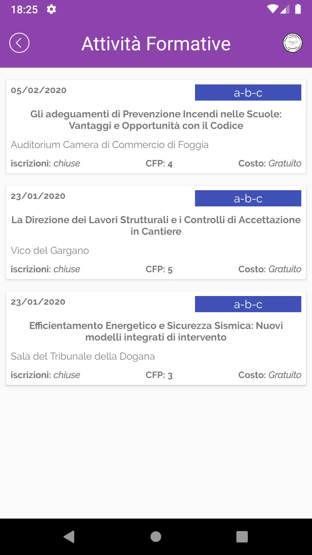 Ordine Ingegneri Foggia | Indus Appstore | Screenshot