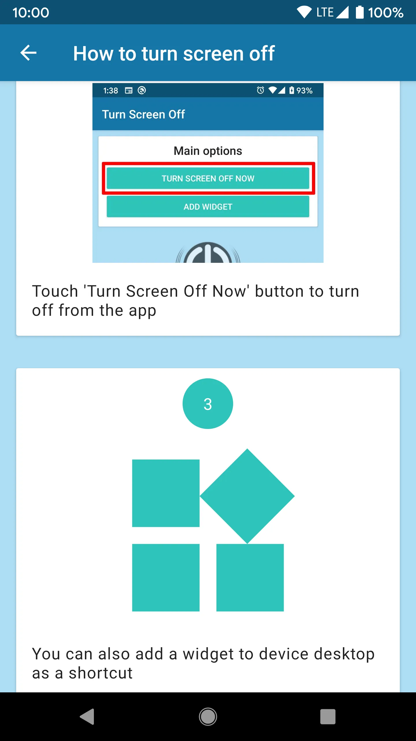 Turn Screen Off One Touch Lock | Indus Appstore | Screenshot