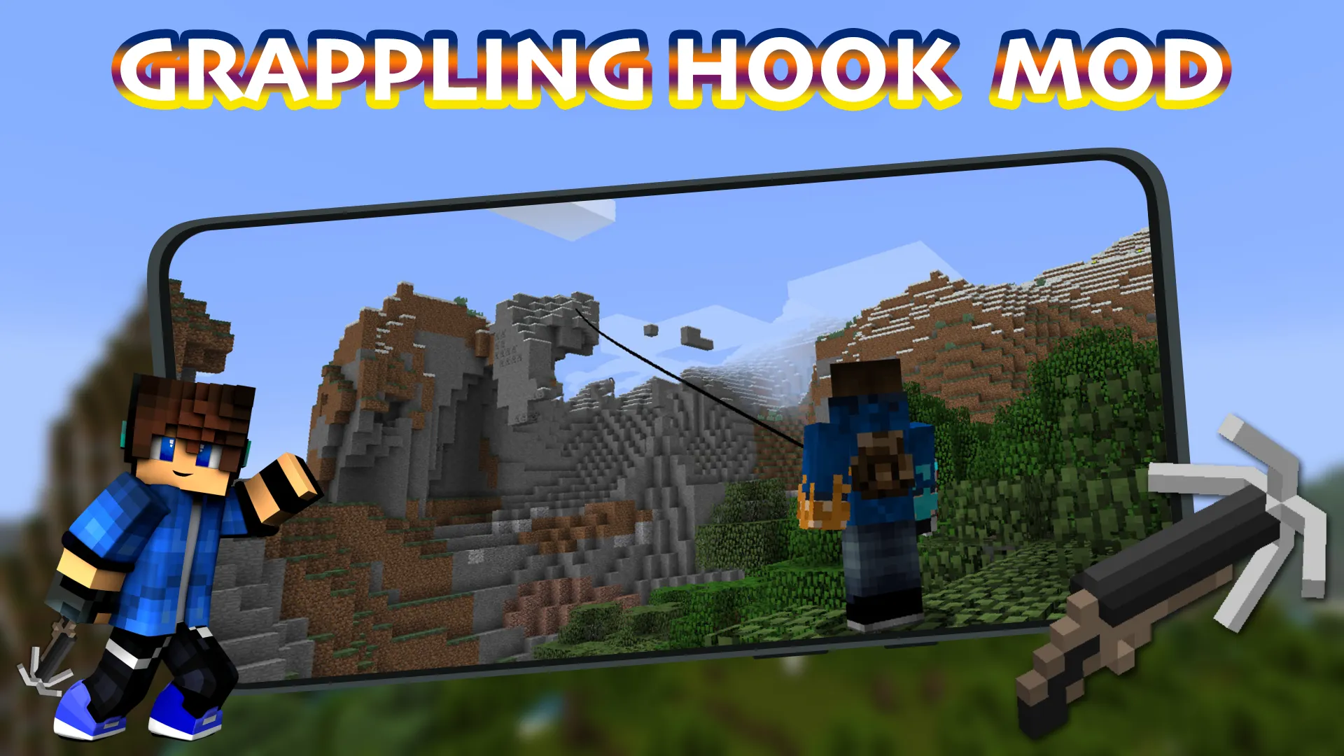 Grappling Hook Mod for MCPE | Indus Appstore | Screenshot