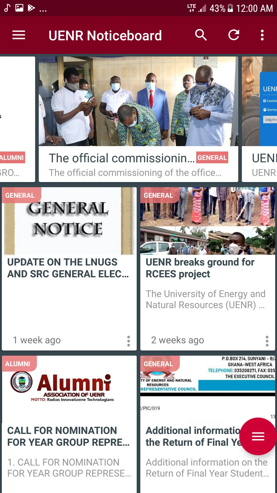 UENR Noticeboard | Indus Appstore | Screenshot