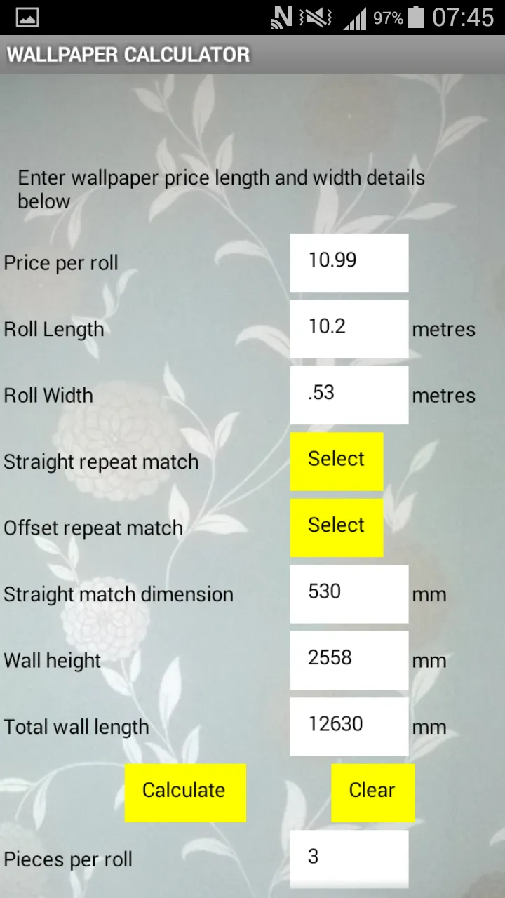 Wallpaper Calculator | Indus Appstore | Screenshot