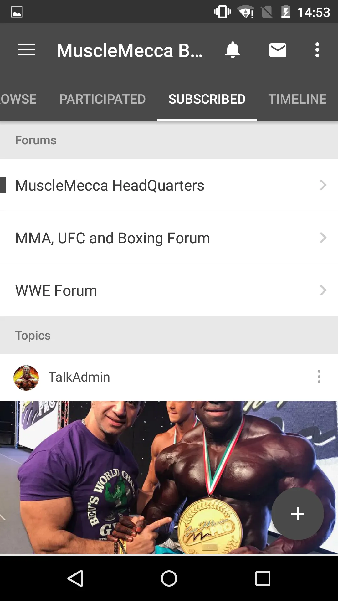 MuscleMecca Bodybuilding Forum | Indus Appstore | Screenshot