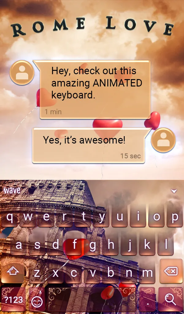 Rome Love Keyboard & Wallpaper | Indus Appstore | Screenshot