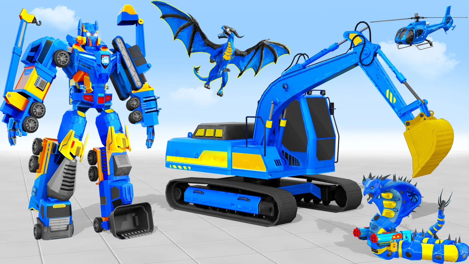 Snow Excavator Robot Car Games | Indus Appstore | Screenshot