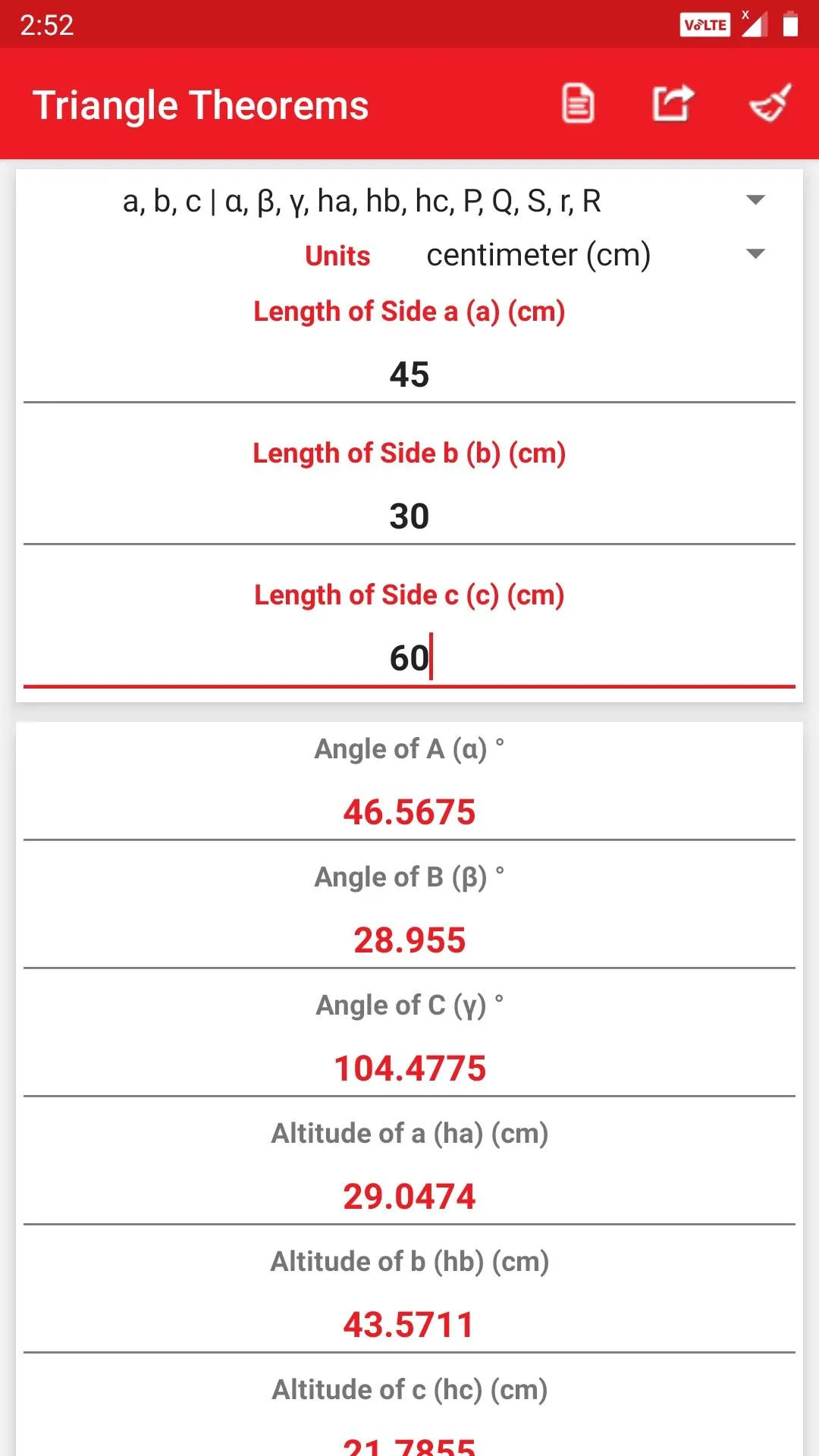 Triangle Calculator | Indus Appstore | Screenshot