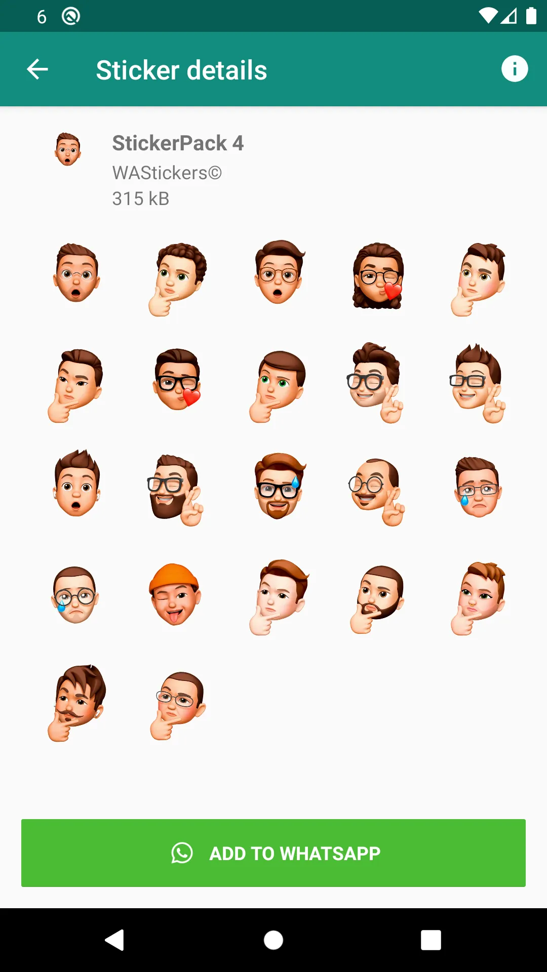 Men Memoji Sticker Packs HD | Indus Appstore | Screenshot