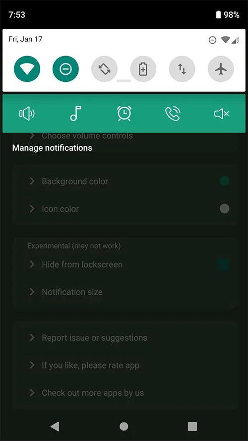 Volume in notification bar | Indus Appstore | Screenshot