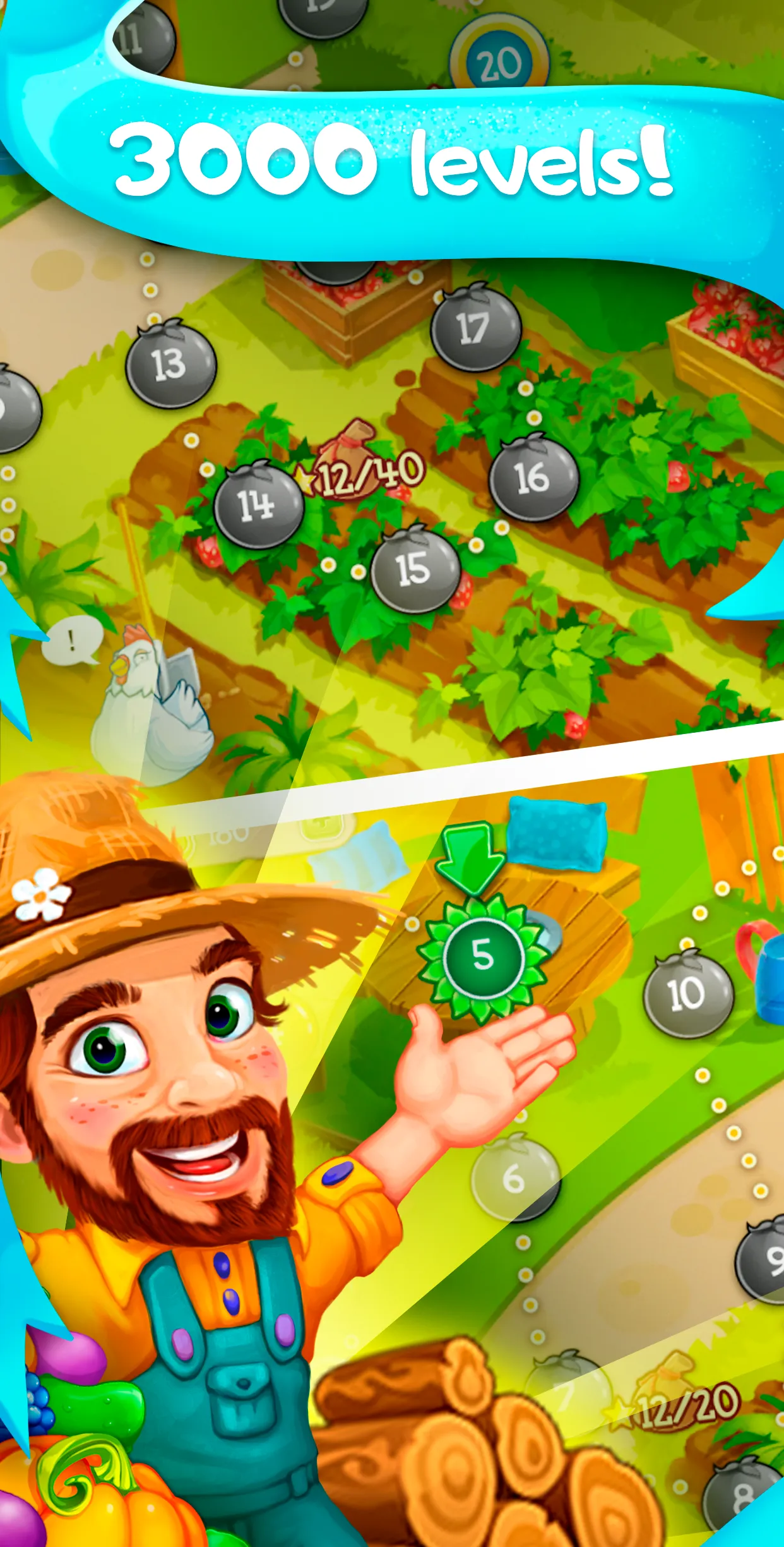 Funny Farm match 3 Puzzle game | Indus Appstore | Screenshot