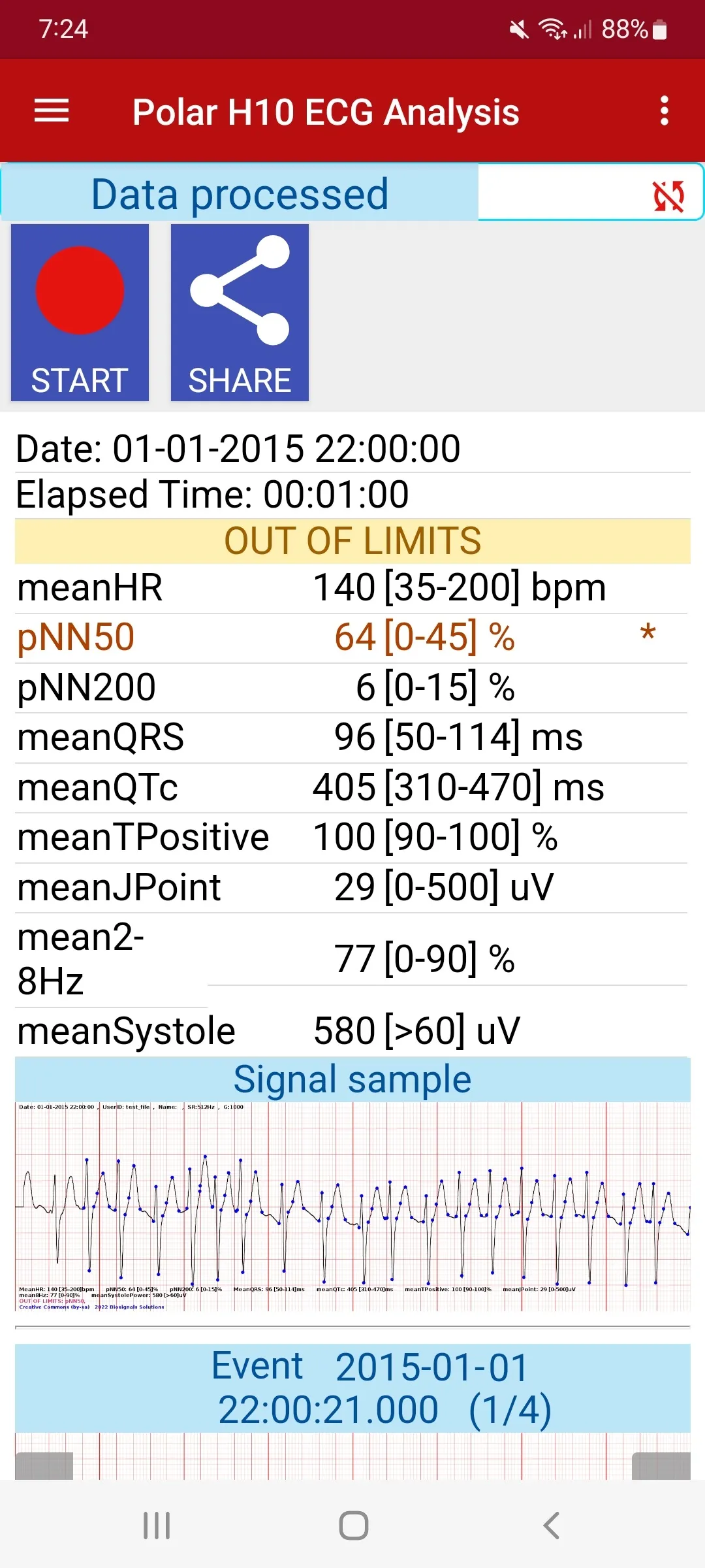 ECG Analysis for Polar H10 | Indus Appstore | Screenshot