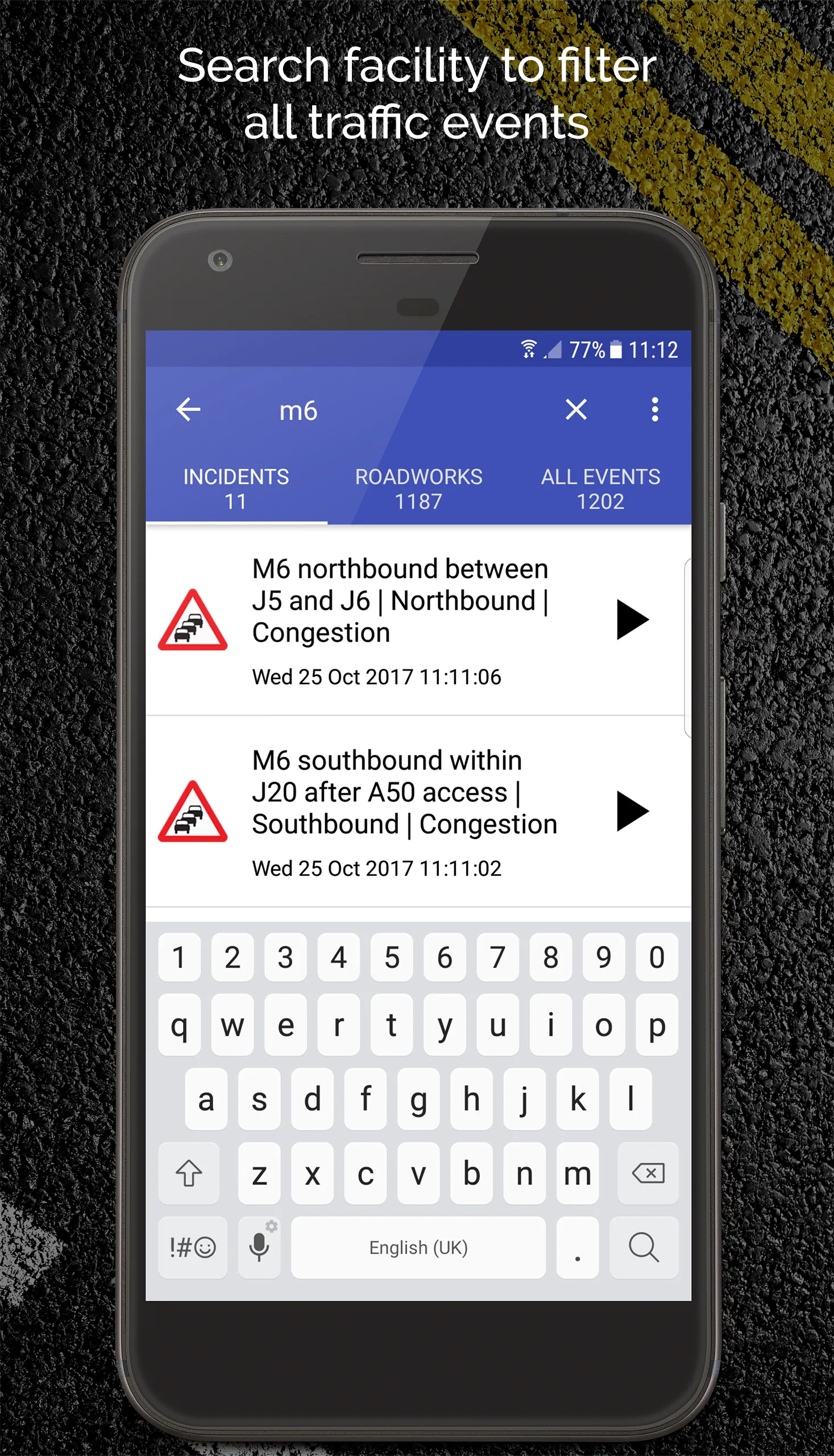 UK Motorway Traffic News | Indus Appstore | Screenshot