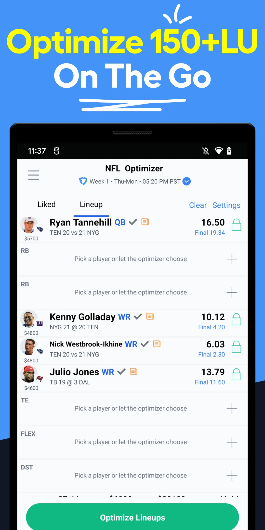 LineStar for FanDuel | Indus Appstore | Screenshot