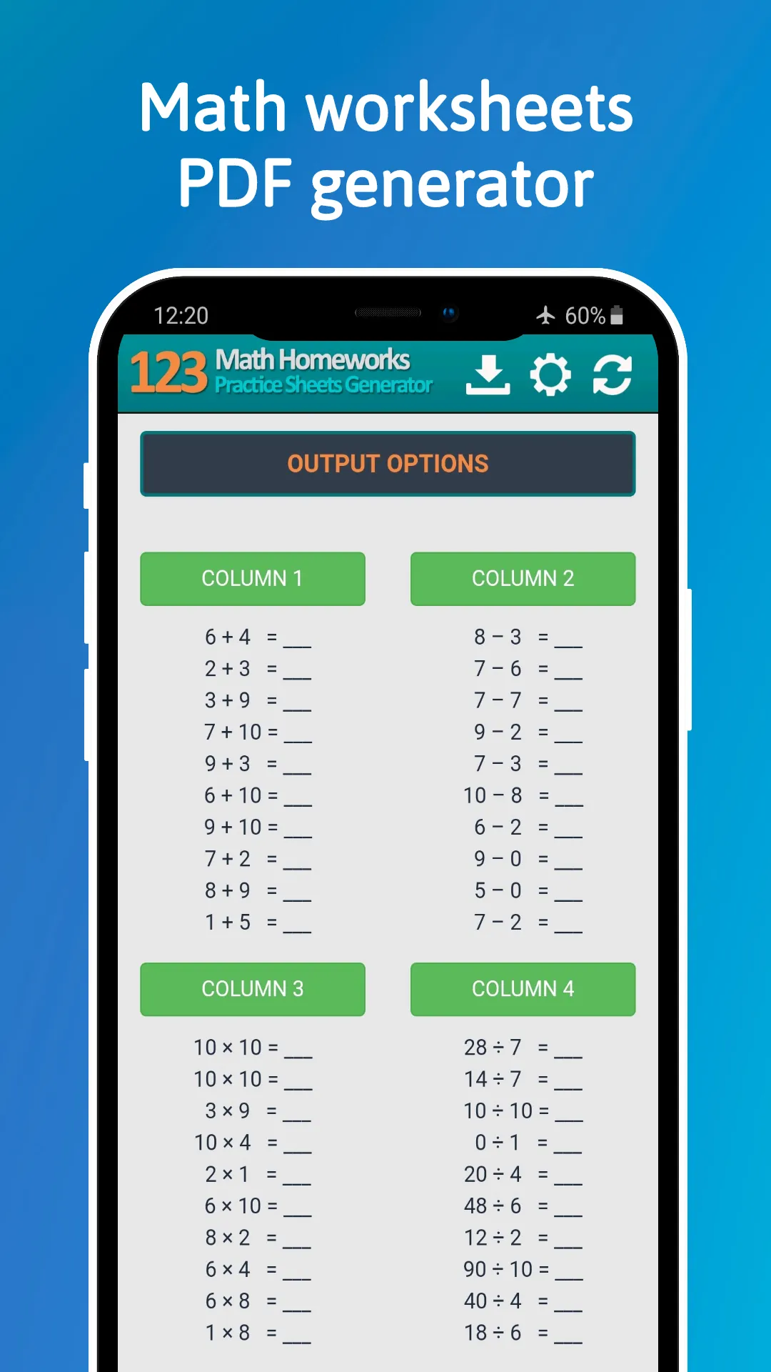 123 Math Homework - Worksheets | Indus Appstore | Screenshot