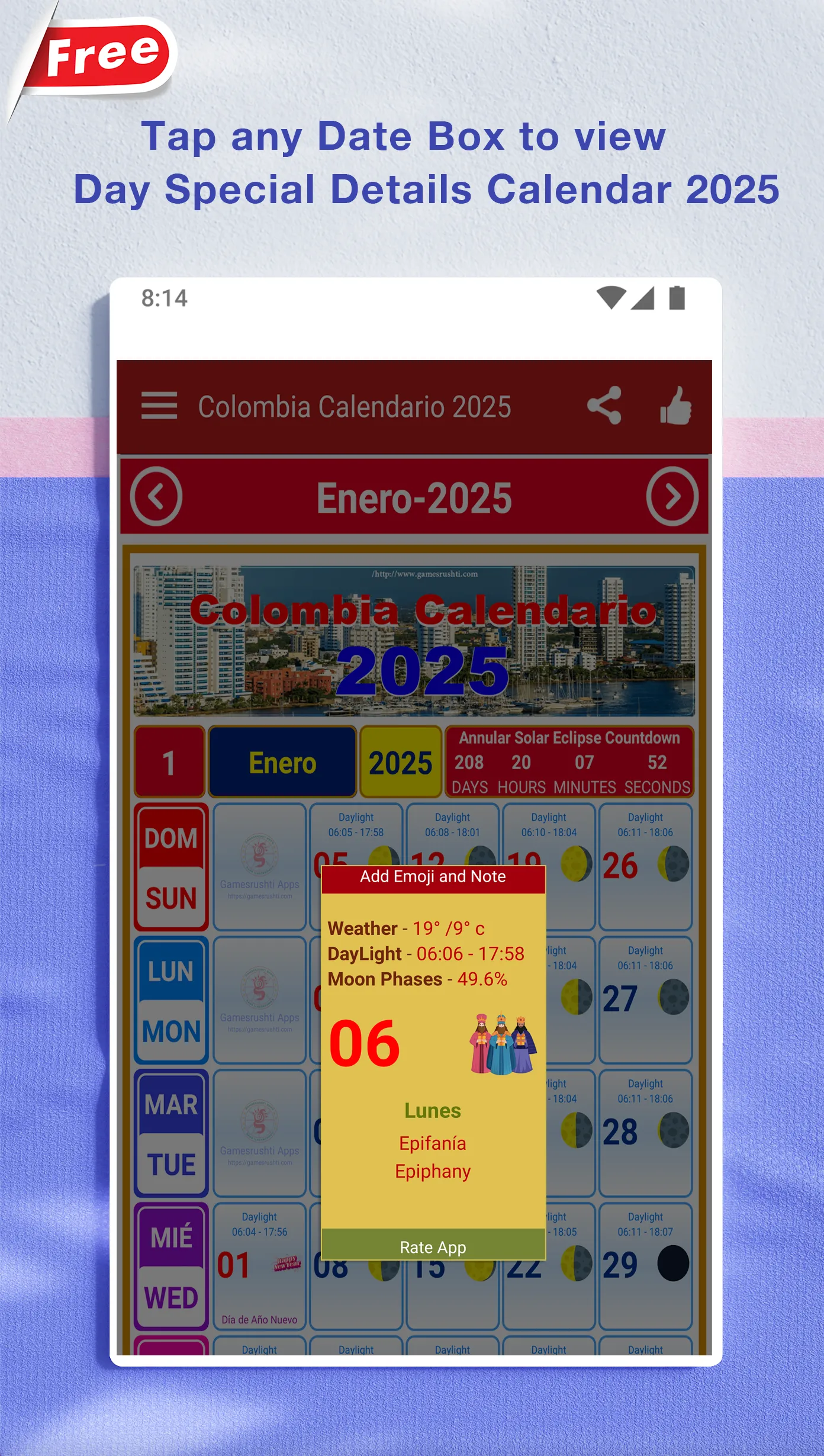 Colombia Calendario 2025 | Indus Appstore | Screenshot