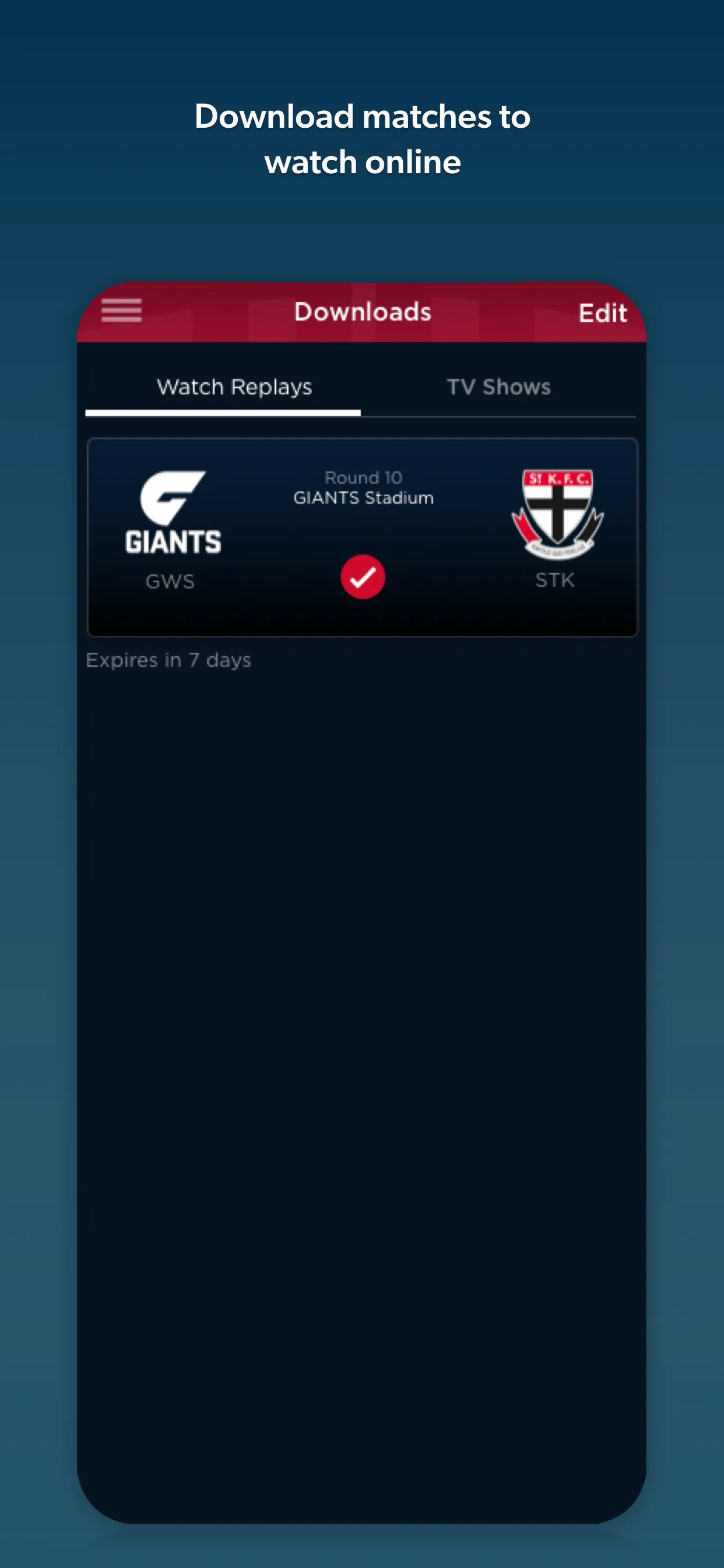 Watch AFL | Indus Appstore | Screenshot