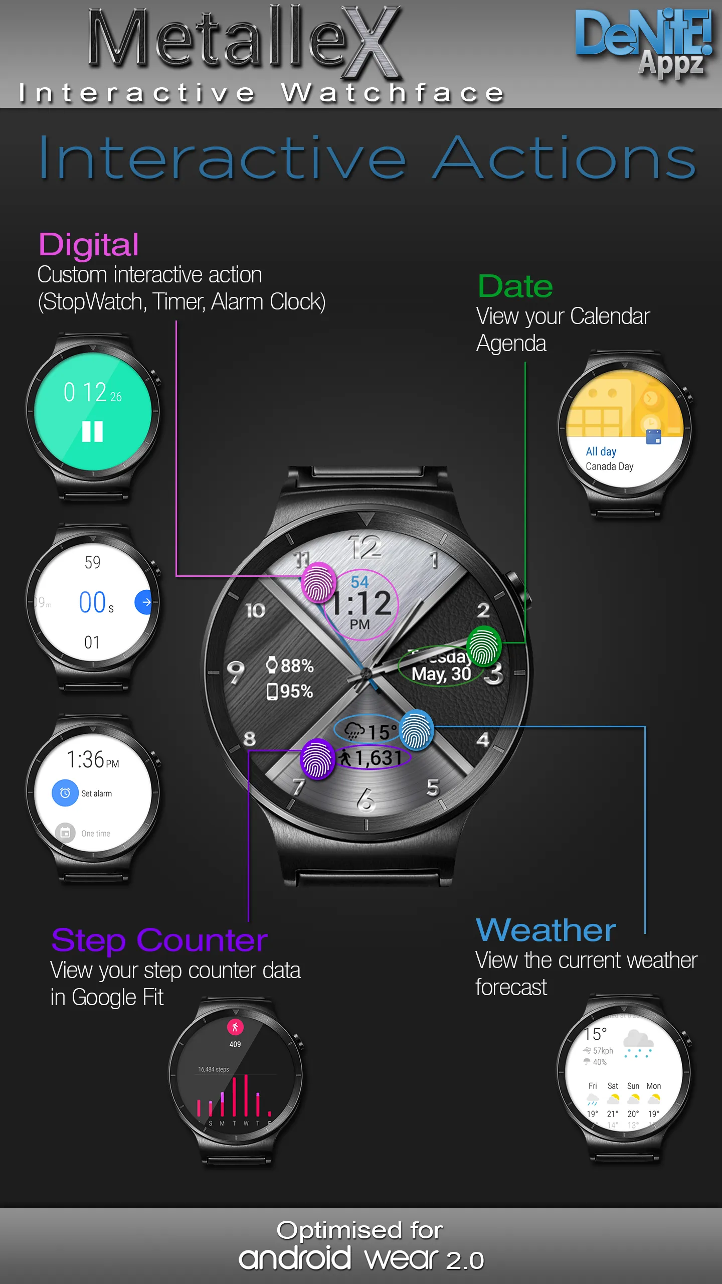 MetalleX HD Watch Face | Indus Appstore | Screenshot