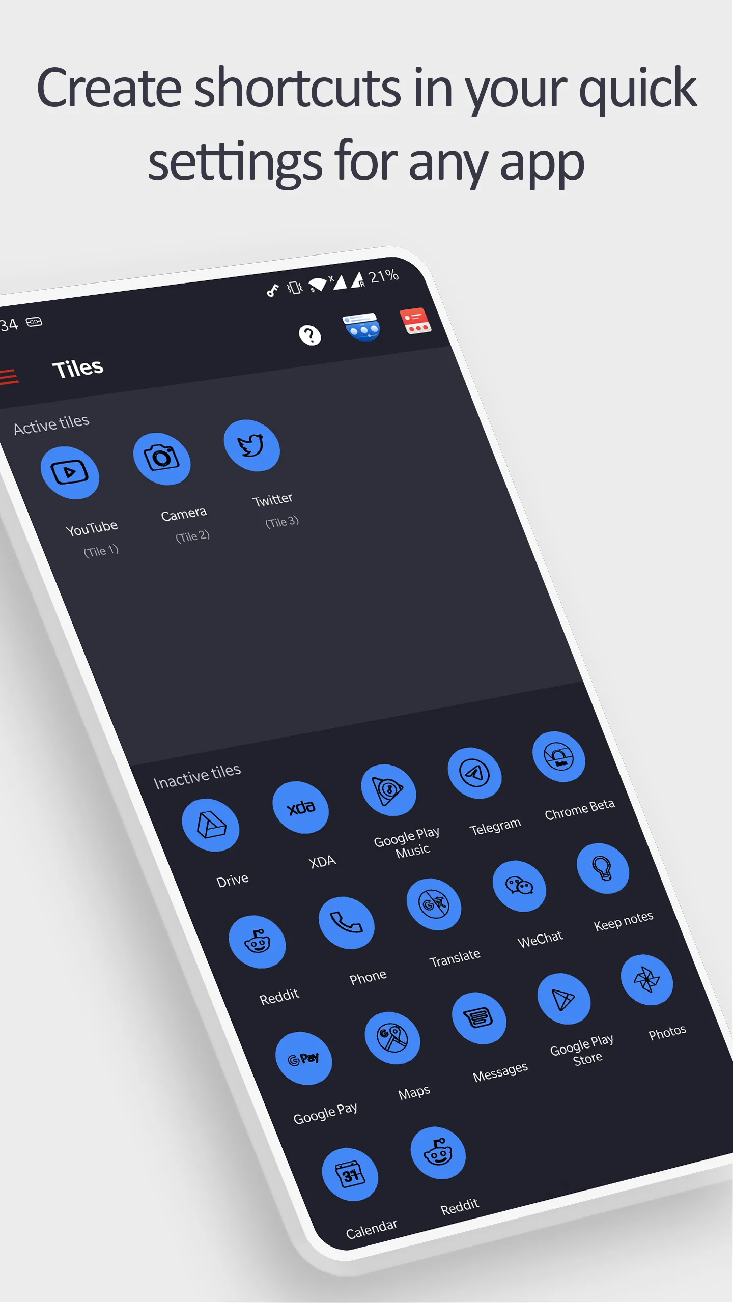 Tile Shortcuts: Quick settings | Indus Appstore | Screenshot