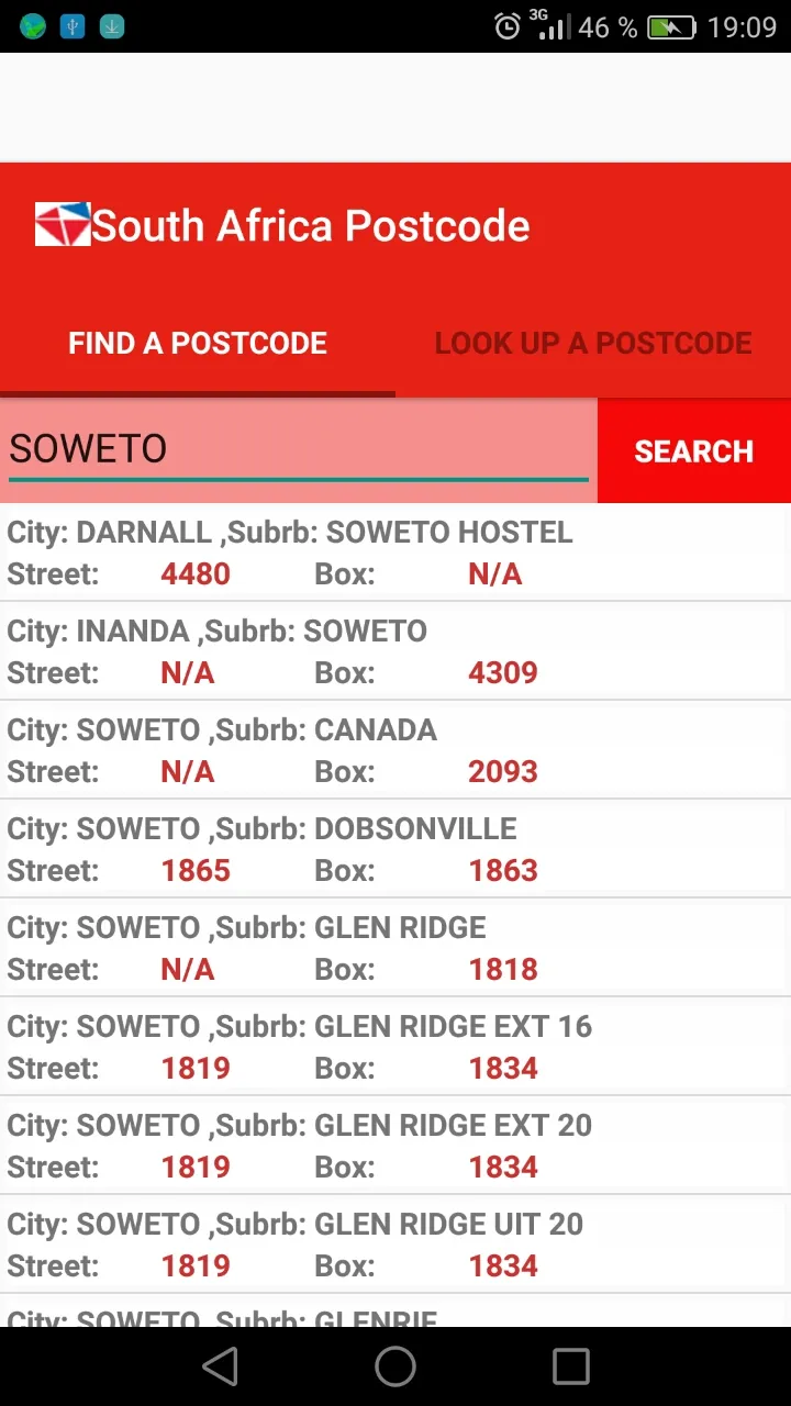 South Africa Postal Code | Indus Appstore | Screenshot