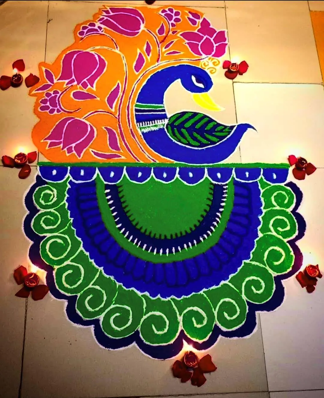 Peacock Rangoli Designs | Indus Appstore | Screenshot