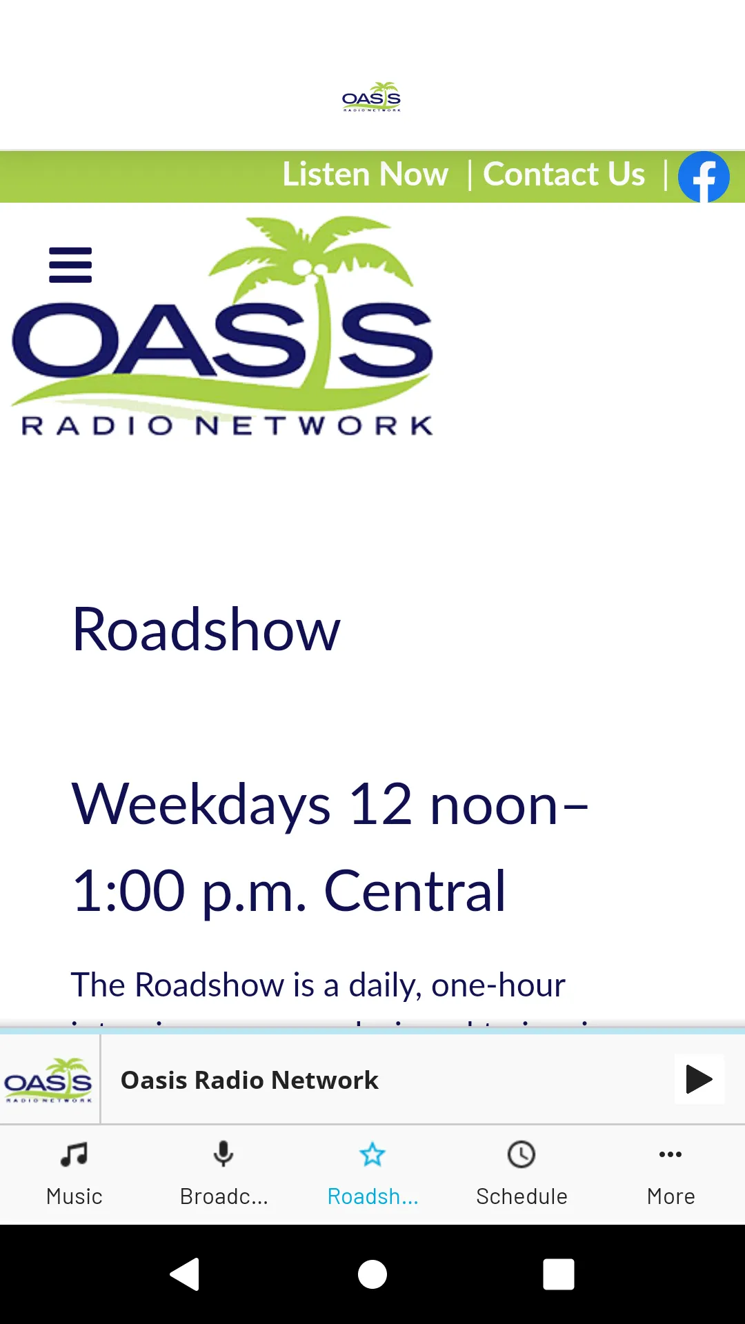 Oasis Radio Network | Indus Appstore | Screenshot