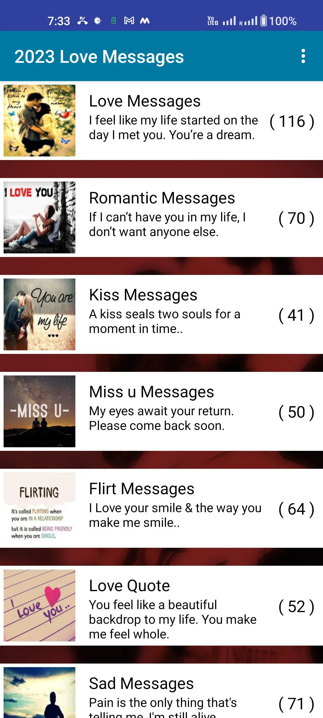 2023 Love Message 10000+ | Indus Appstore | Screenshot