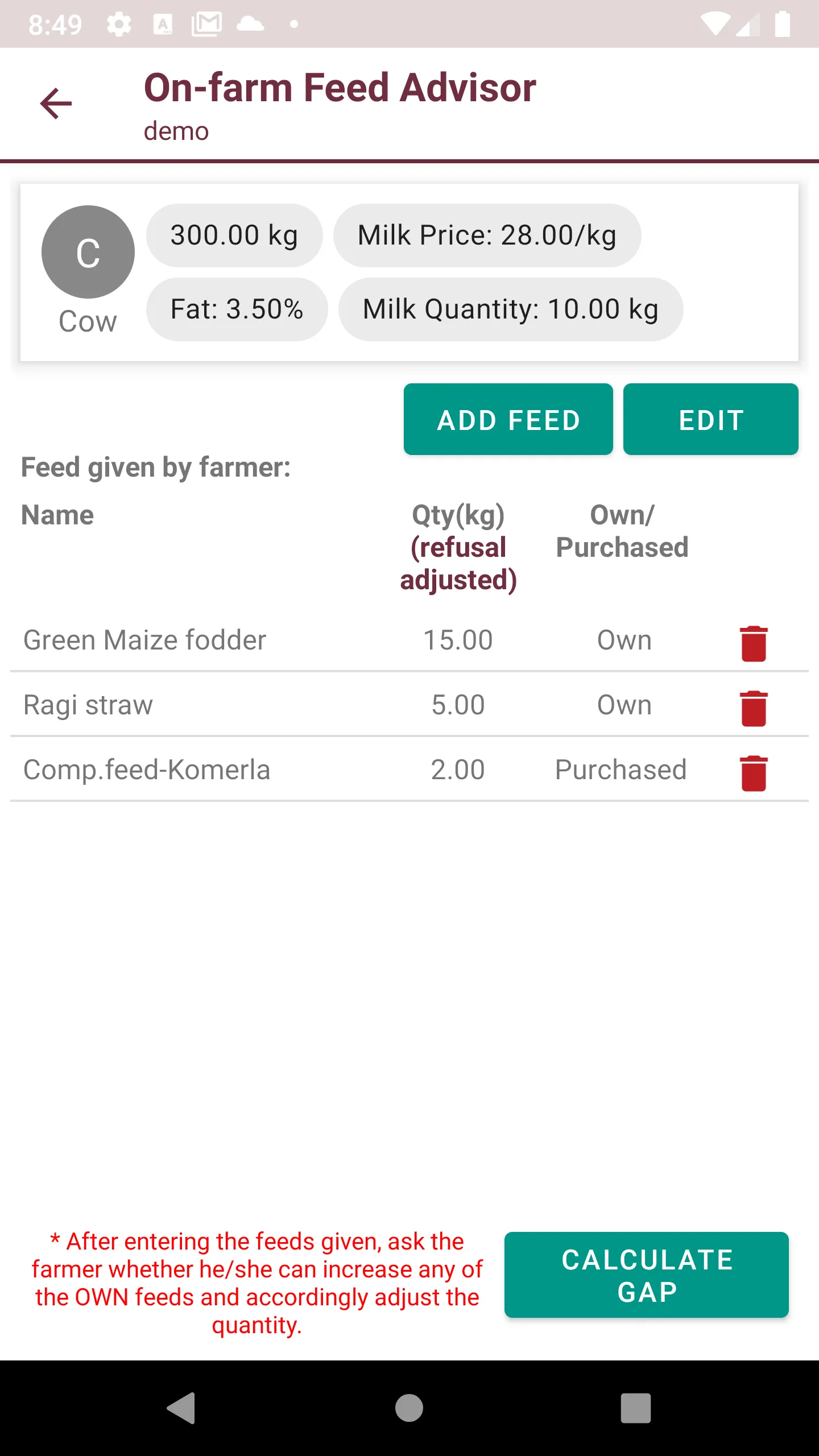 On-farm Feed Advisor | Indus Appstore | Screenshot