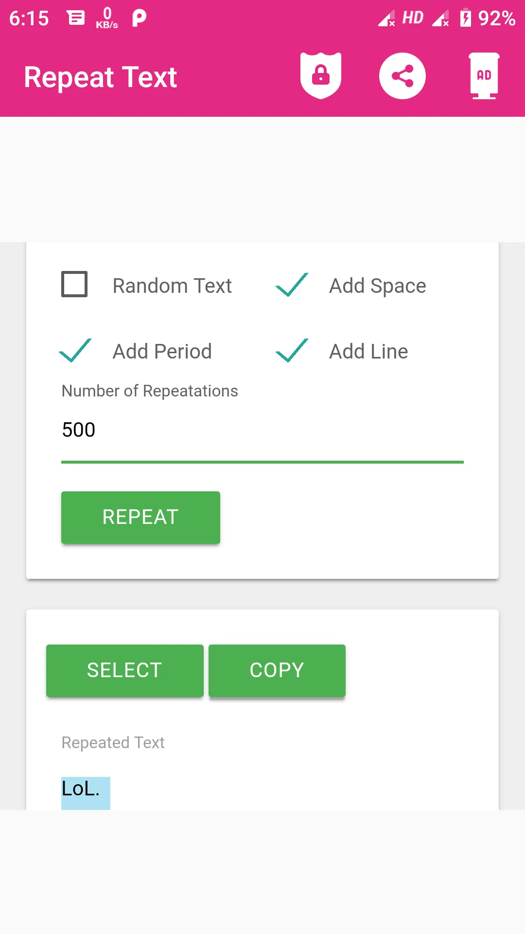 Repeat Text | Indus Appstore | Screenshot