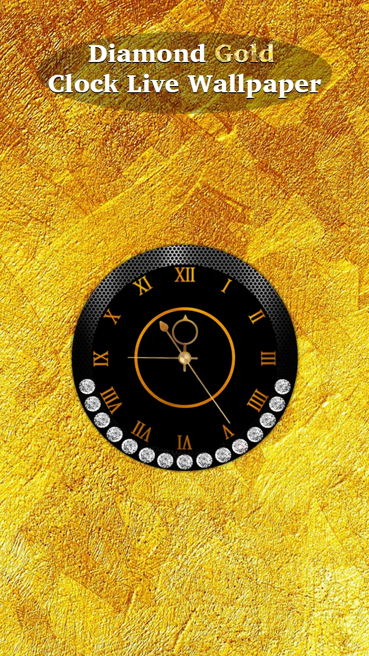 Diamond Gold Clock Wallpaper | Indus Appstore | Screenshot