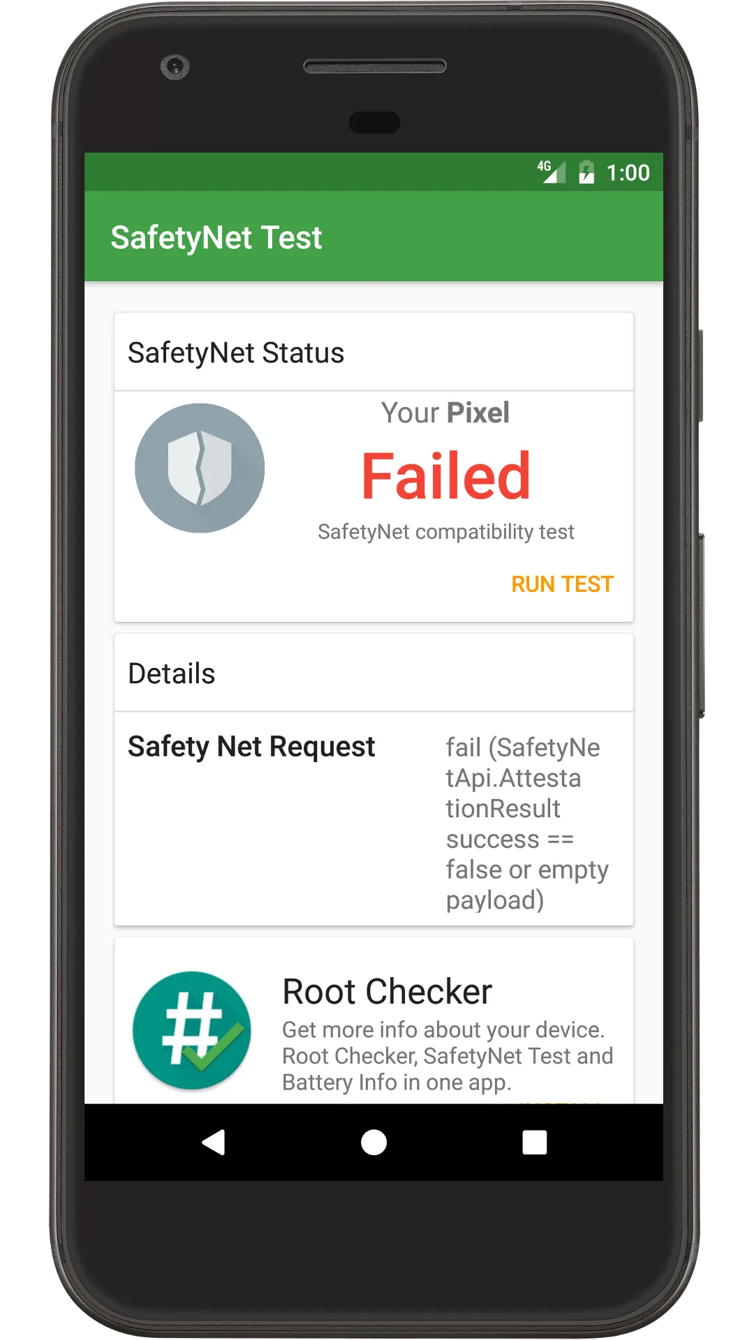 SafetyNet Test | Indus Appstore | Screenshot