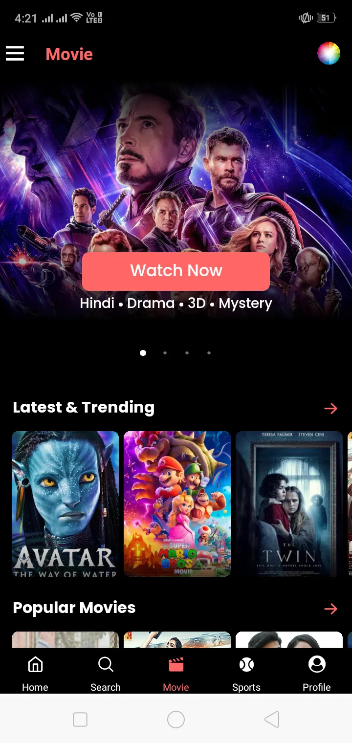 OTT Platform - Live TV & Movie | Indus Appstore | Screenshot