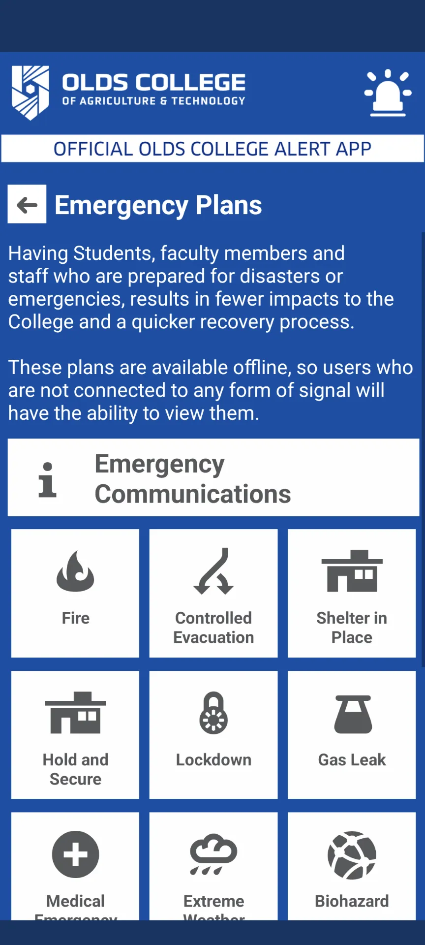 Olds College Alert | Indus Appstore | Screenshot