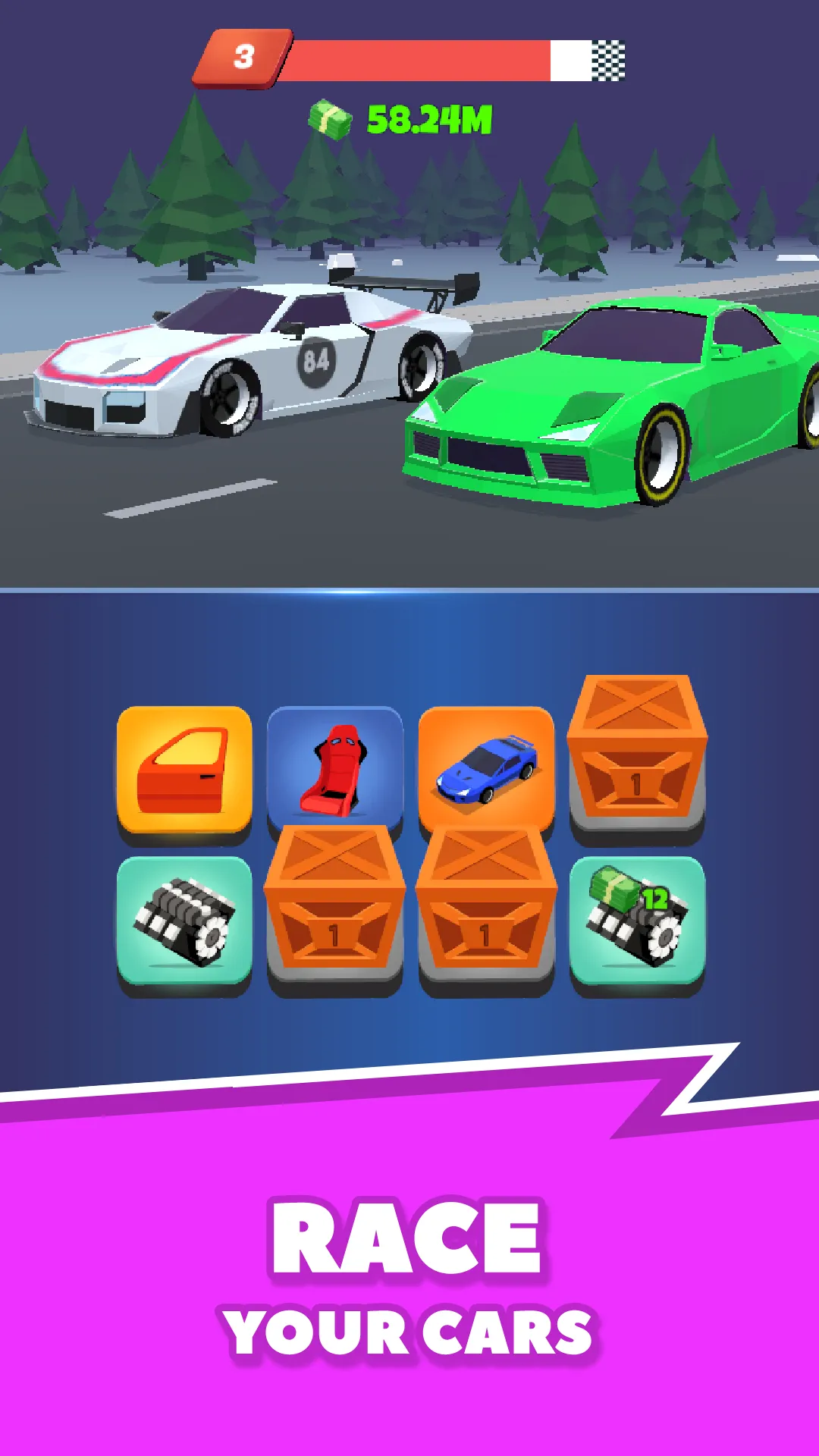 Night Race - Idle Car Merger | Indus Appstore | Screenshot