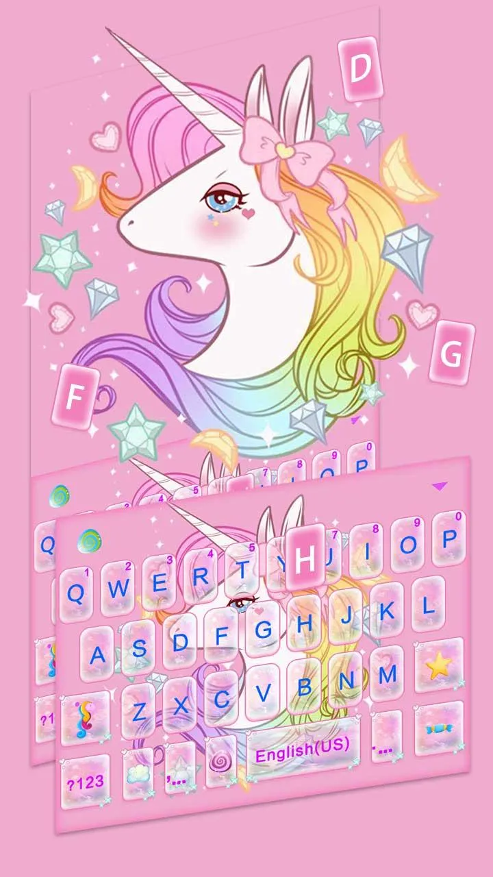 Pinky Unicorn Dreamy Keyboard  | Indus Appstore | Screenshot