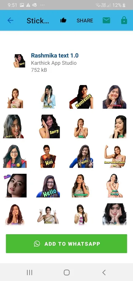 Rashmika Mandanna Stickers Lat | Indus Appstore | Screenshot