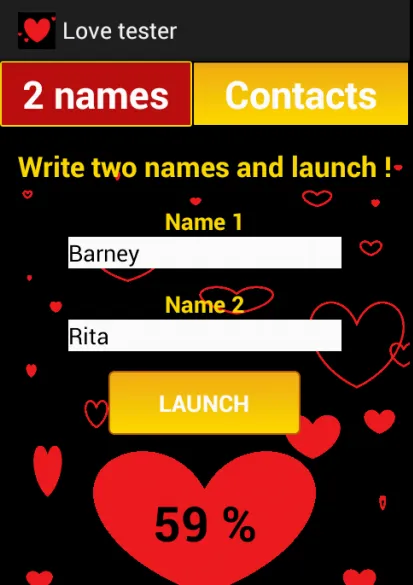 Compatibility love tester | Indus Appstore | Screenshot