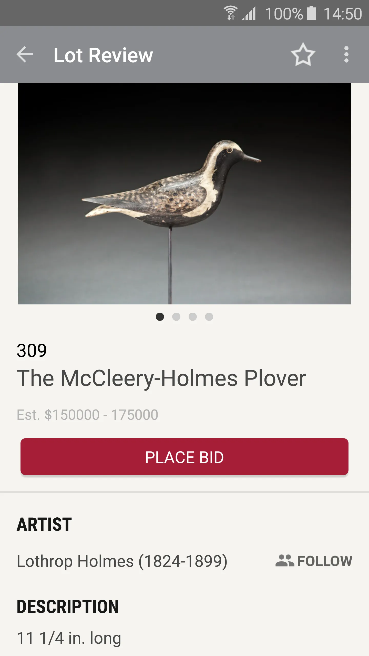 Copley Fine Art Auctions | Indus Appstore | Screenshot