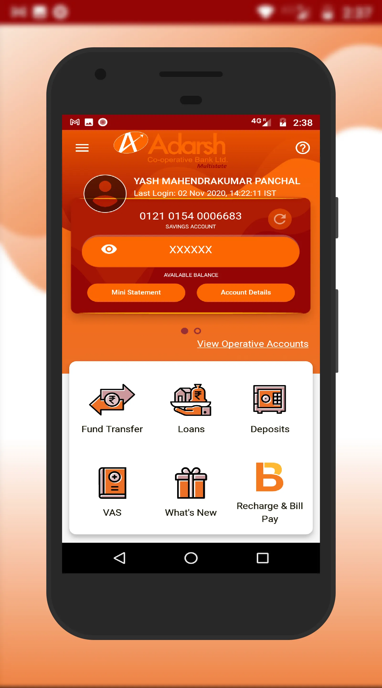 Adarsh Bank - Mobile Banking | Indus Appstore | Screenshot