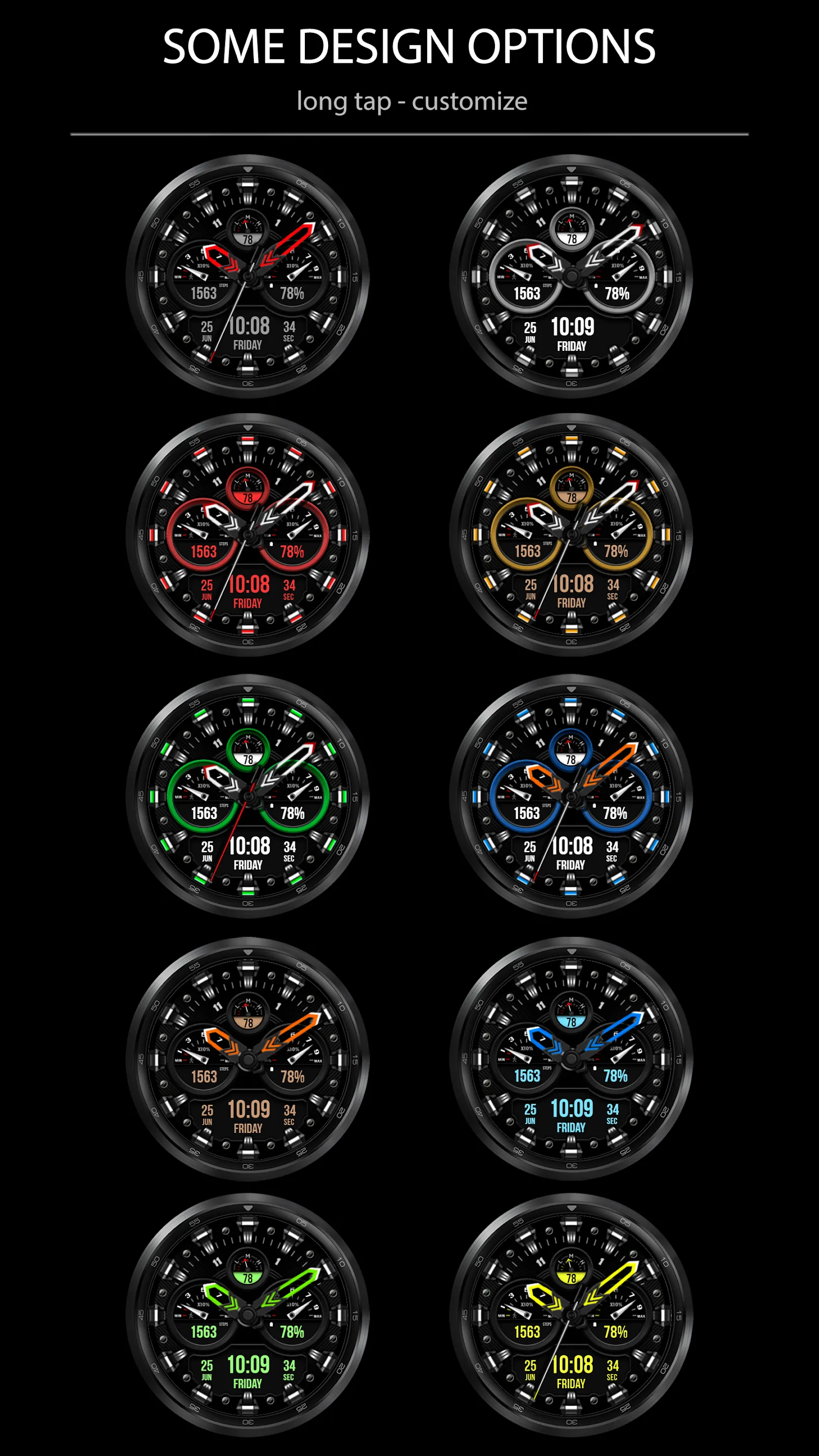 WFP 225 Hybrid watch face | Indus Appstore | Screenshot