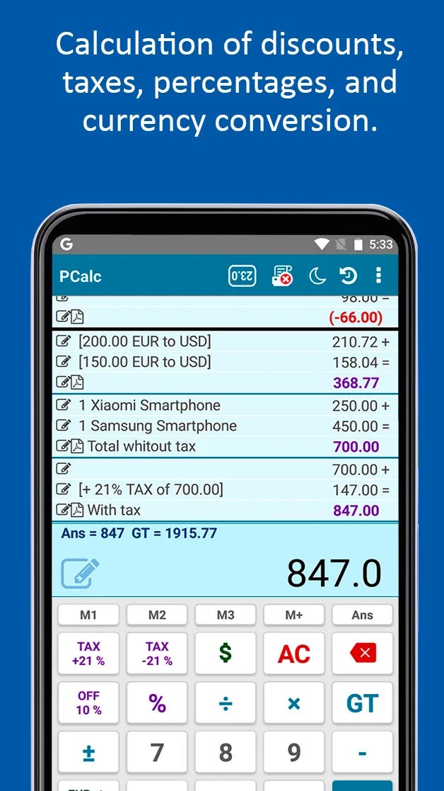 PCalc - Printing Calculator | Indus Appstore | Screenshot