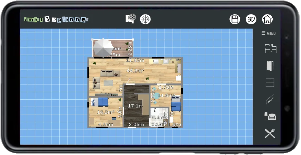 3D Floor Plan | smart3Dplanner | Indus Appstore | Screenshot