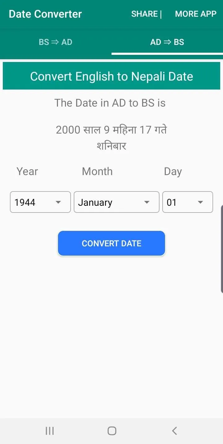 BS to AD Nepali Date Converter | Indus Appstore | Screenshot