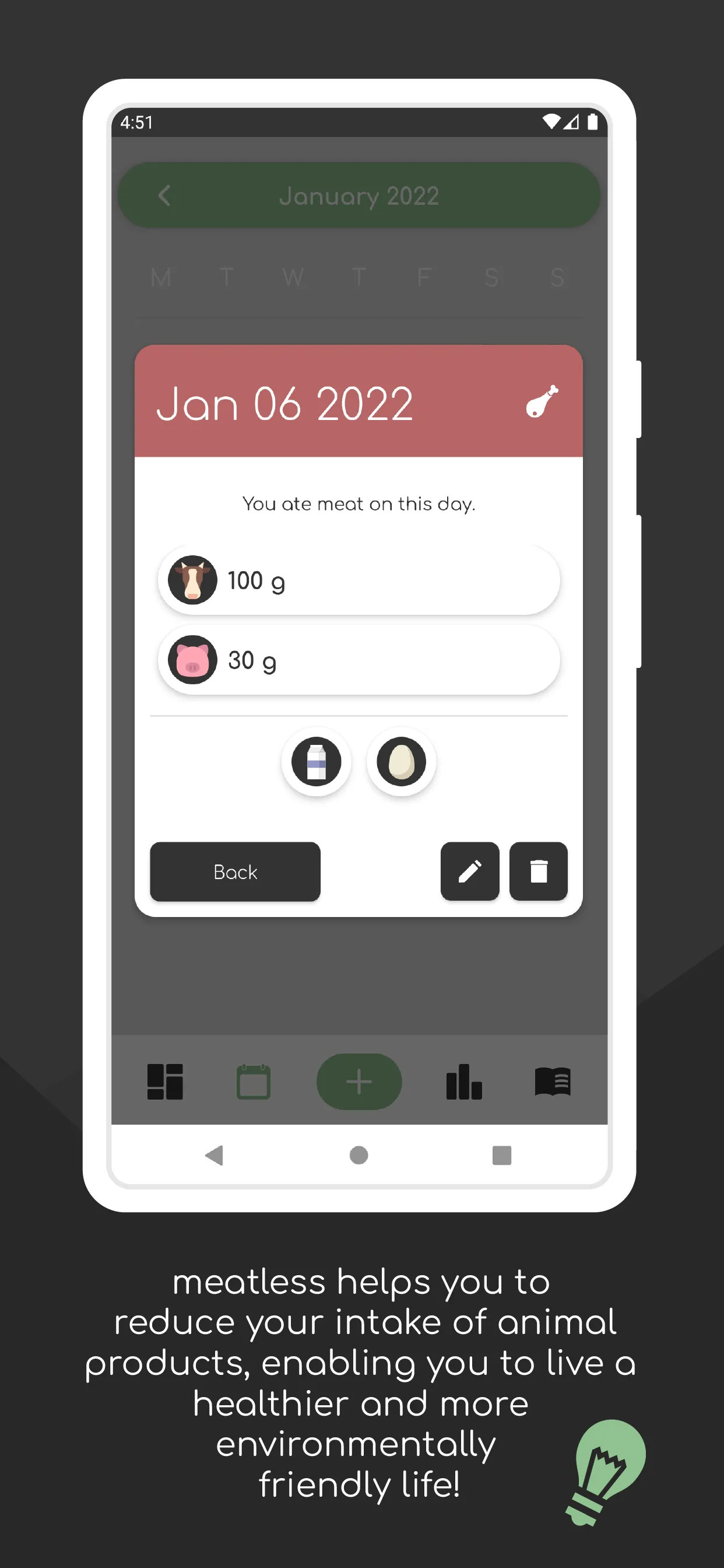 meatless - meat intake tracker | Indus Appstore | Screenshot