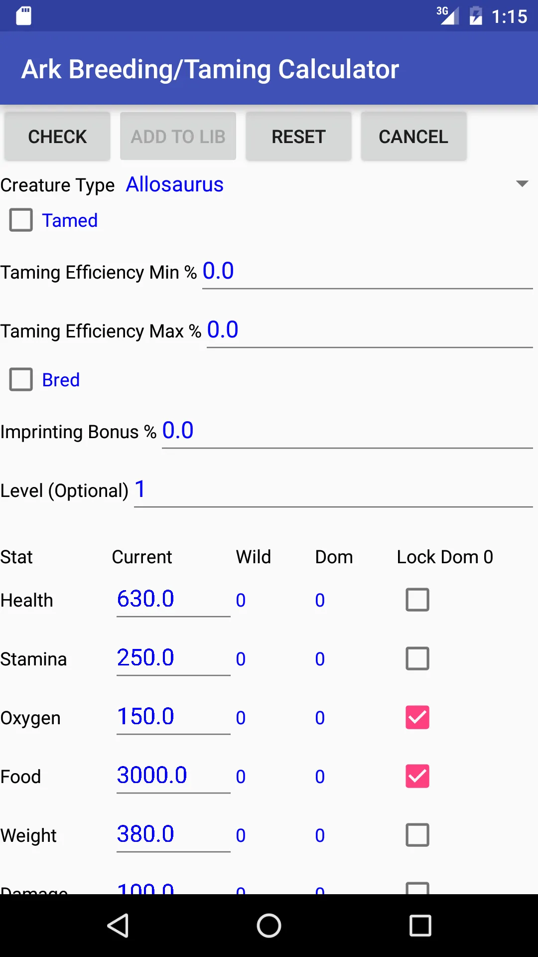 Breed/Taming Calc:Ark Suvivial | Indus Appstore | Screenshot