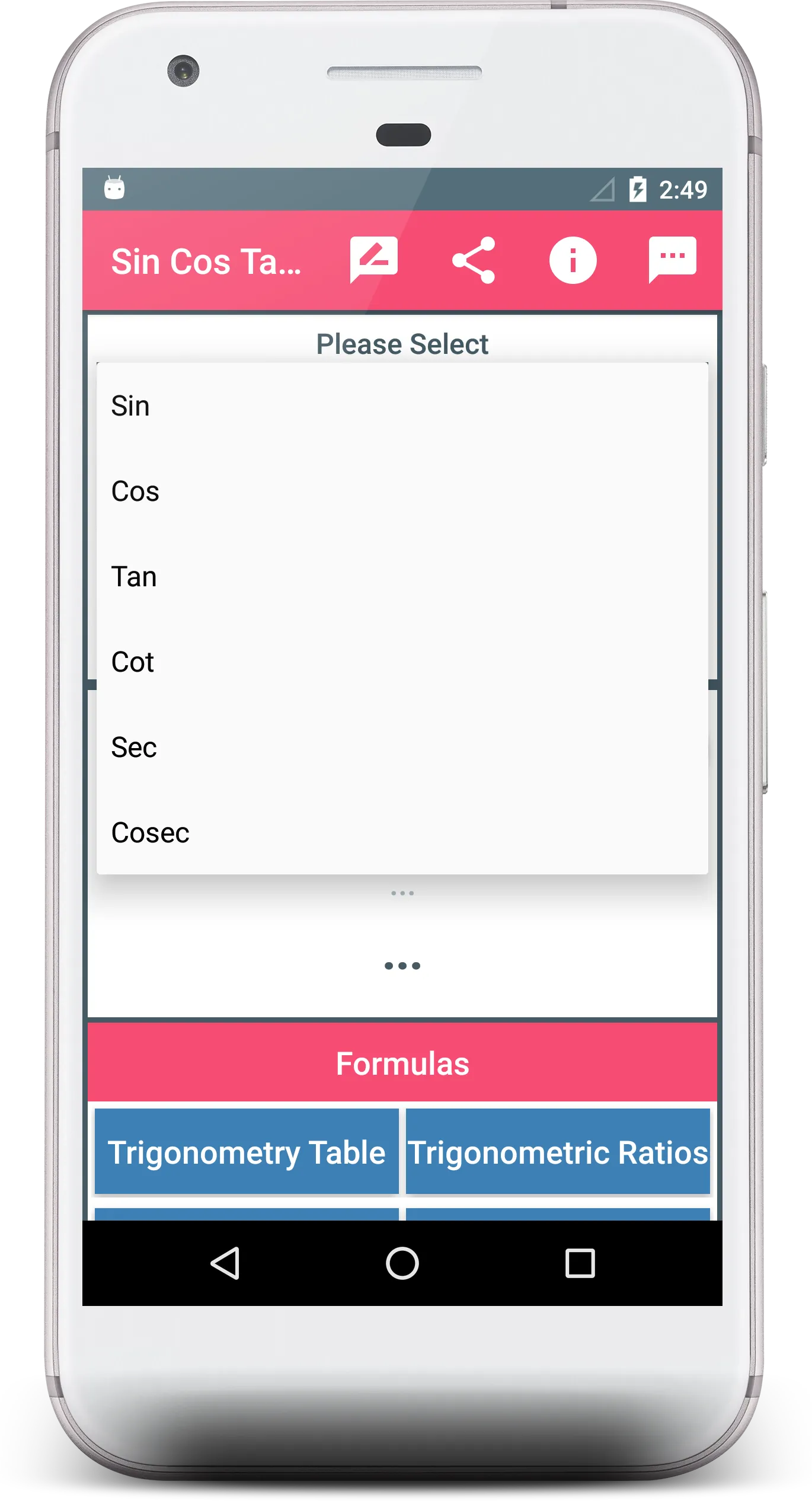 Sin Cos Tan Calculator | Indus Appstore | Screenshot