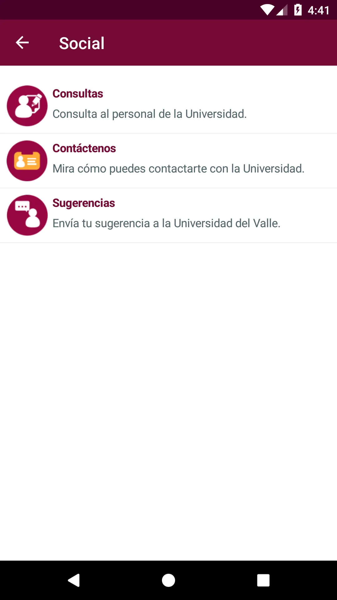 Univalle Móvil | Indus Appstore | Screenshot