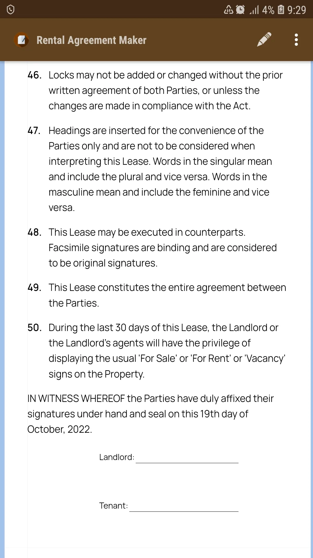 Rental Agreement Maker | Indus Appstore | Screenshot