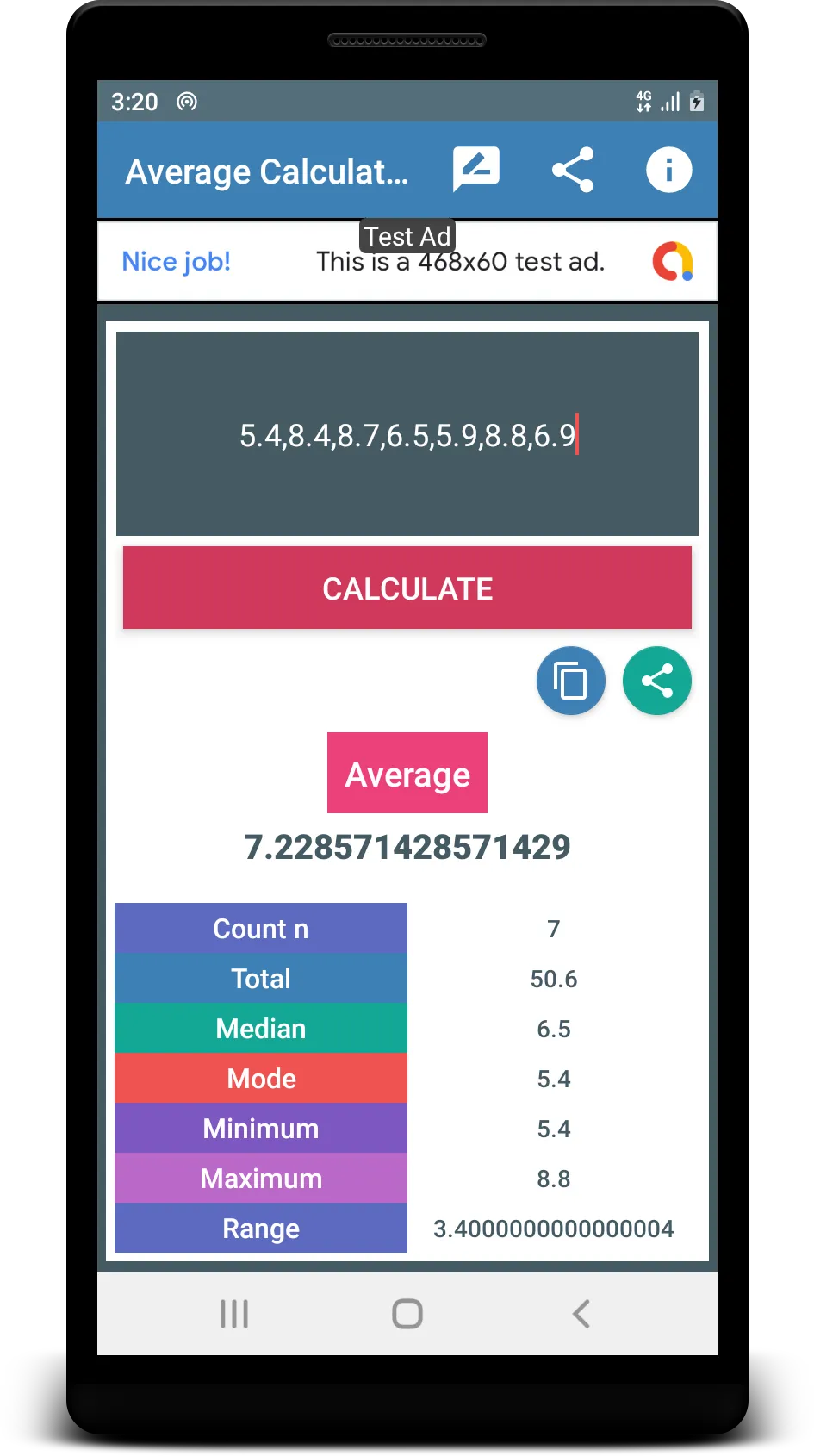 Mean Mode Median Calculator | Indus Appstore | Screenshot