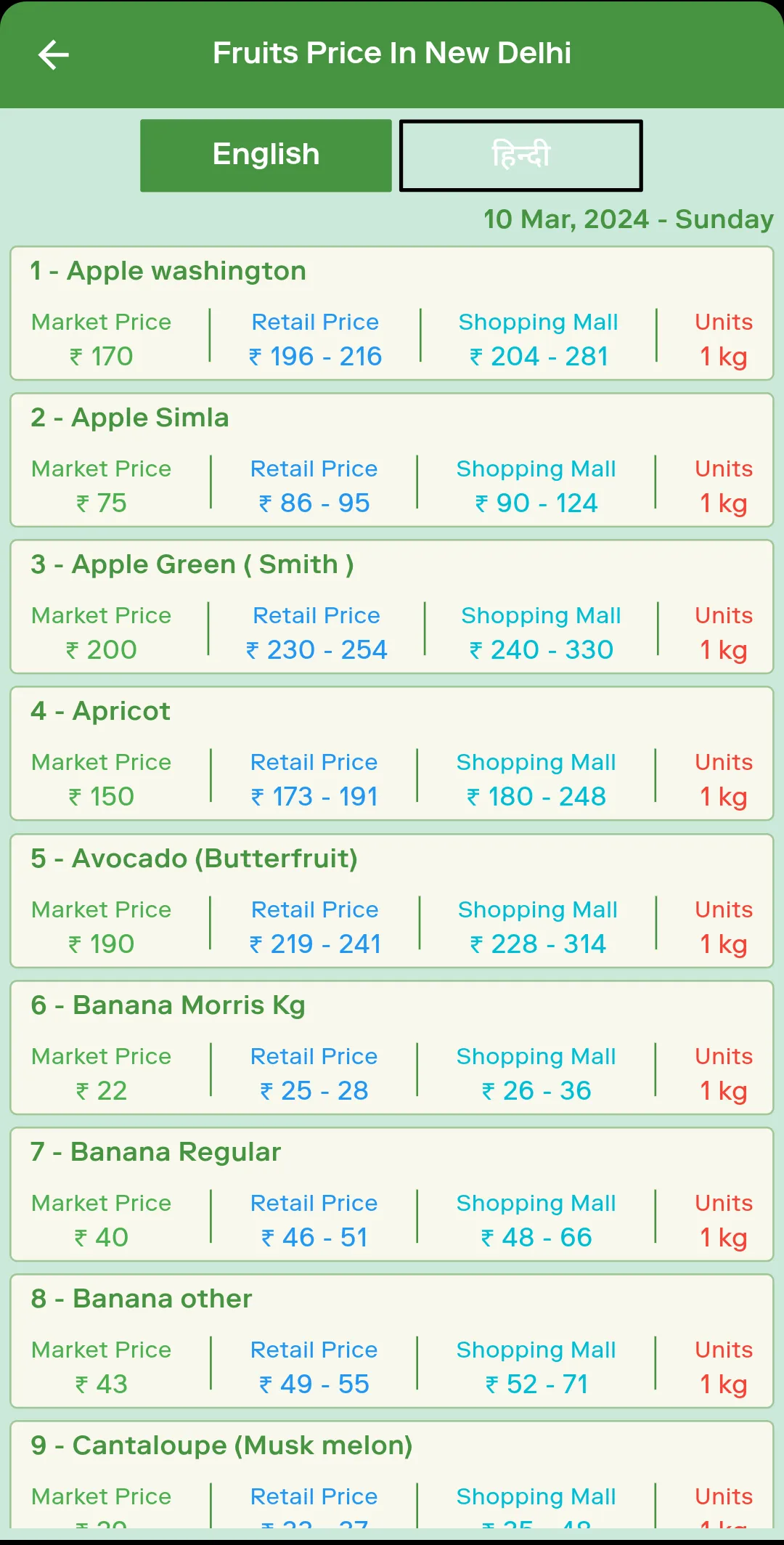 Vegetable Market Price | Indus Appstore | Screenshot